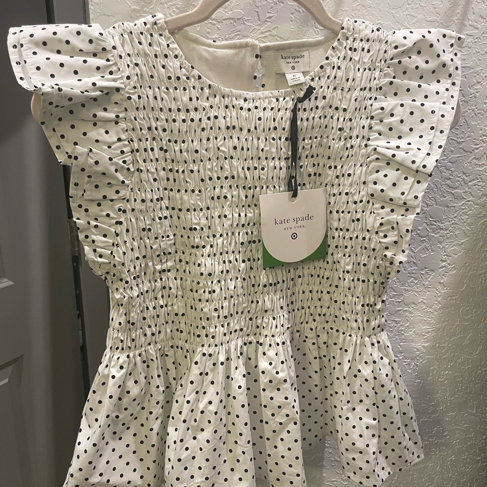 Kate Spade Black and White Polka Dot Top